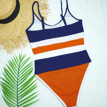 High Waist Two Piece Bandeau Bikini Set