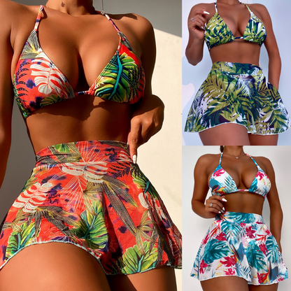 Hawaiian Print Skirt Bottom Bikini