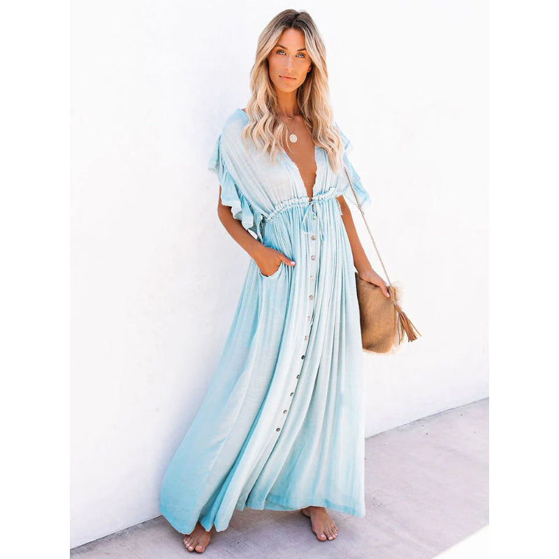 Bikini Long Cover Up Tunic Beach Dress