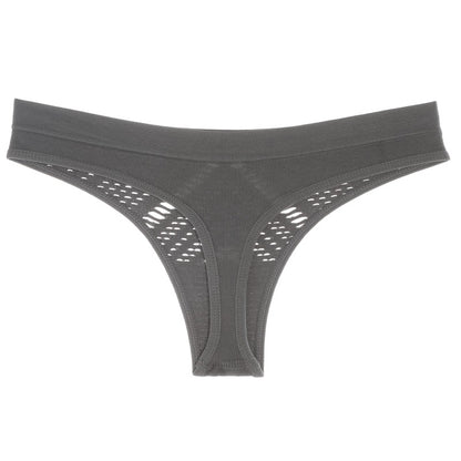 Hollow Out Mesh Thong For Women