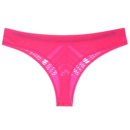 Hollow Out Mesh Thong For Women