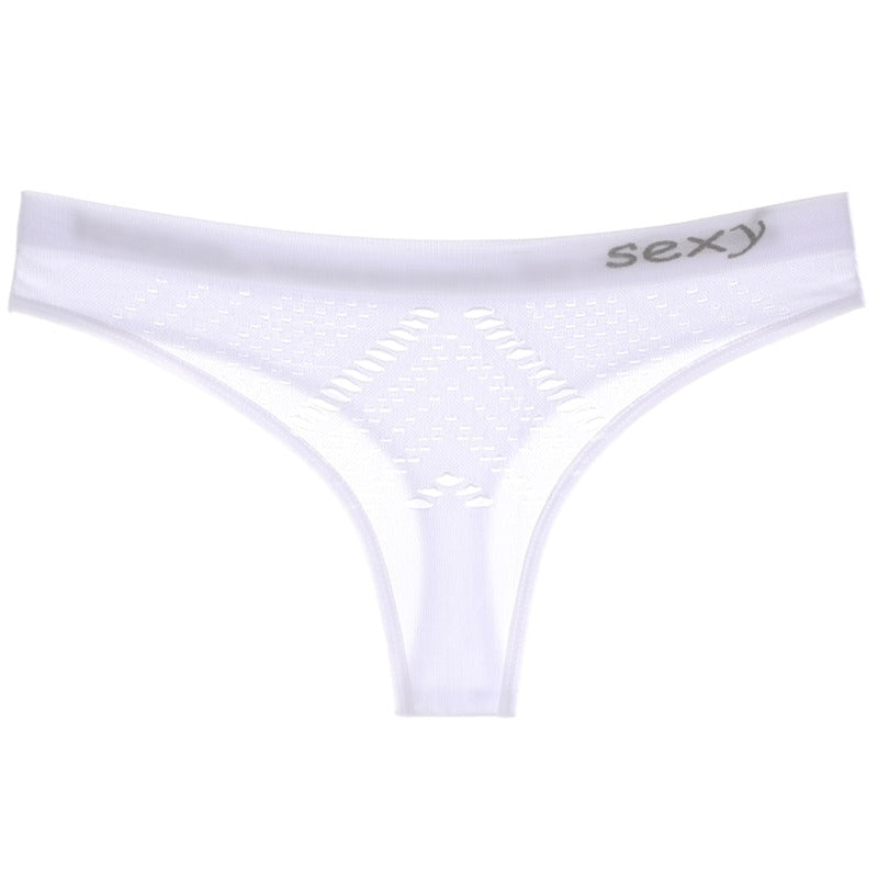 Hollow Out Mesh Thong For Women