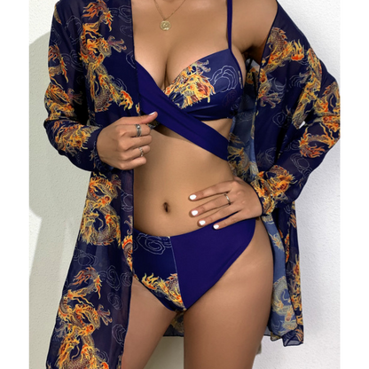 Printed Split Swimsuit