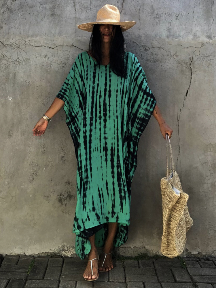 Striped Bohemian Cape Tunic For Kaftan