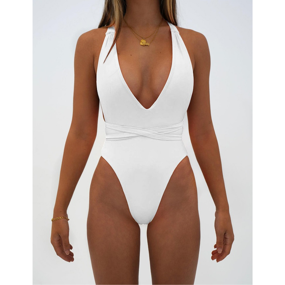 Deep V One Piece Swimsuit