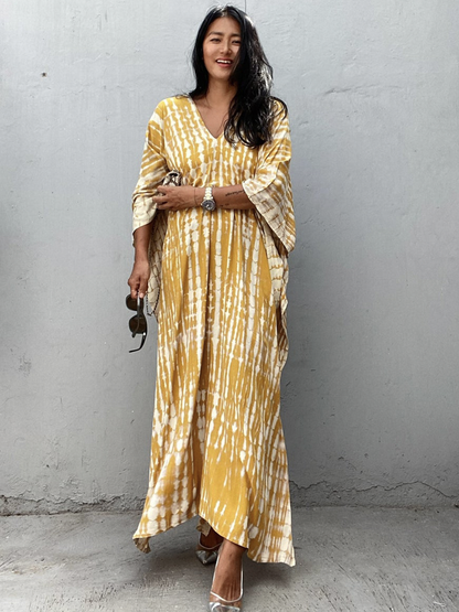 Striped Bohemian Cape Tunic For Kaftan