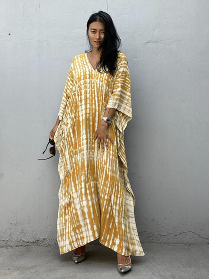 Striped Bohemian Cape Tunic For Kaftan