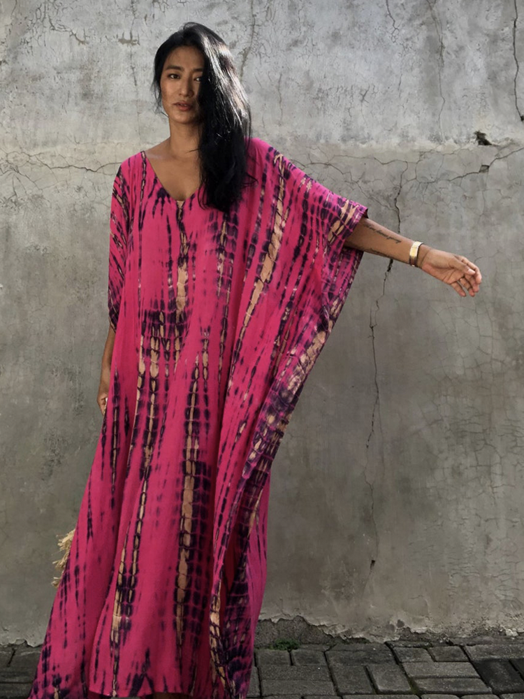 Striped Bohemian Cape Tunic For Kaftan