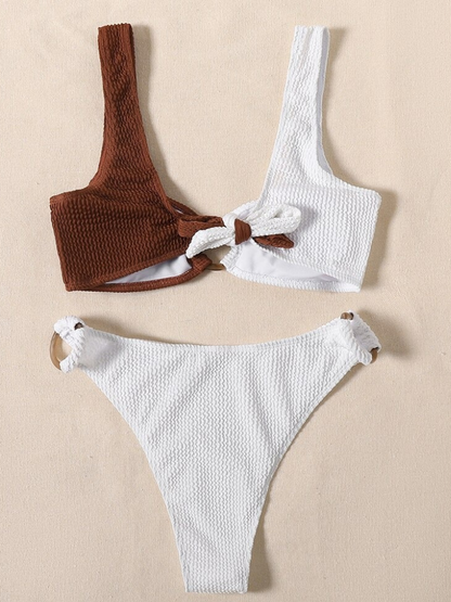 Wrinkled Two Pieces Bikini Set