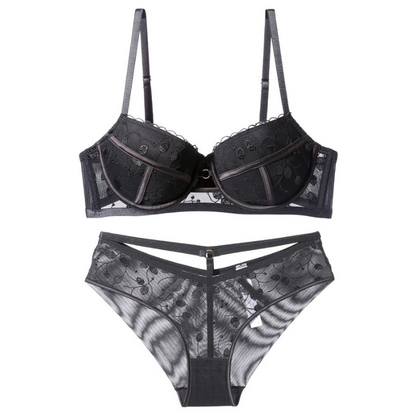 Lace Lingerie Push Up Brassiere And Underwear Set