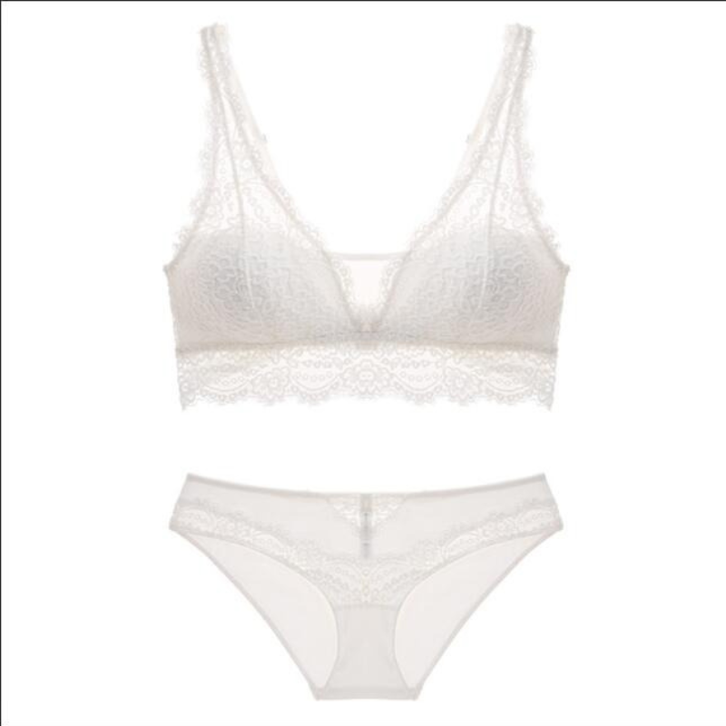 Jacquard Lace Push Up Bra And Panty Set