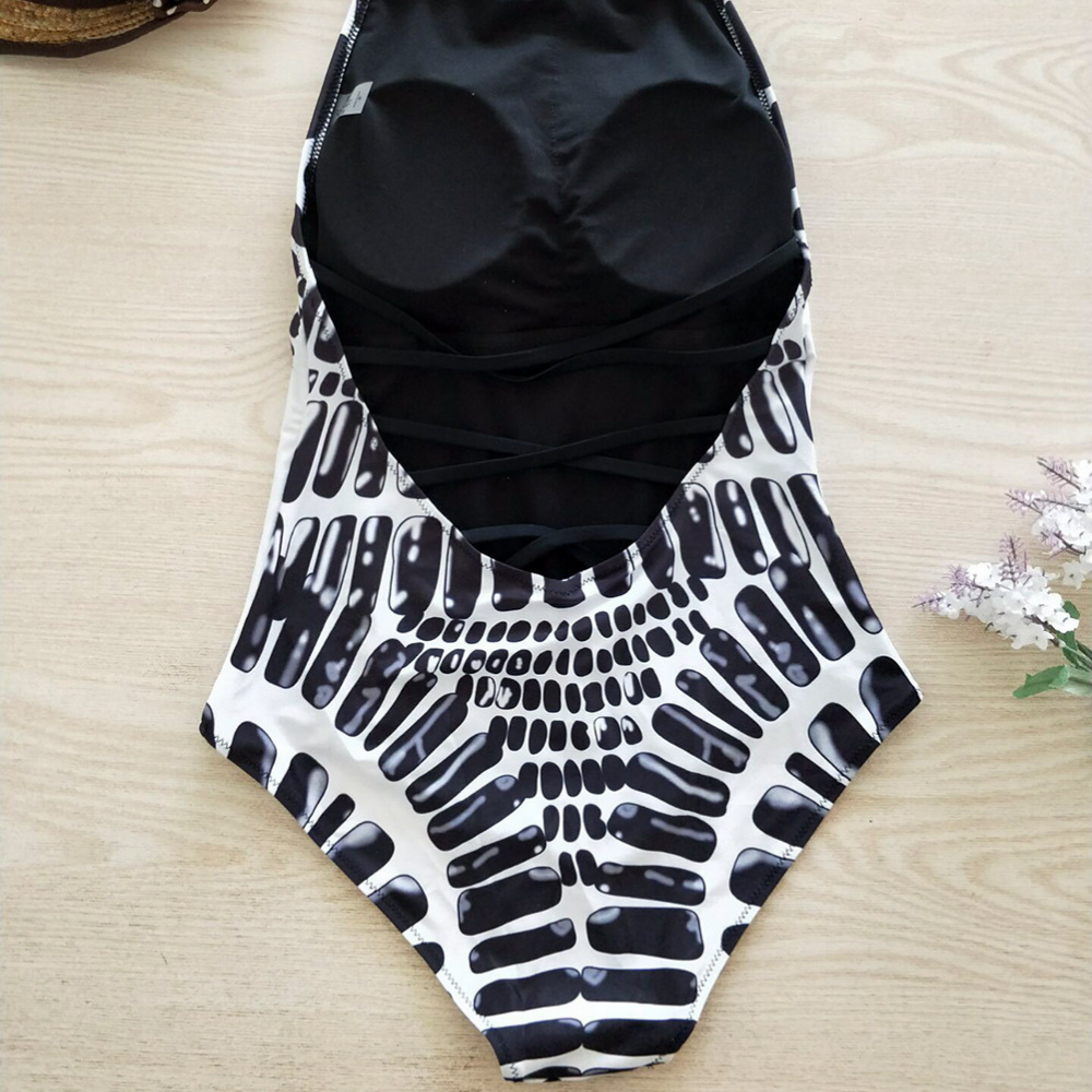 Black & White Trim One Piece Bikini