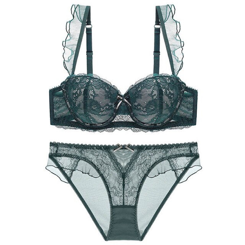 Embroidery Lace Push-Up Lingerie Set