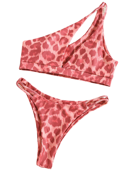 Pink Leopard 2 Pc Swimsuit