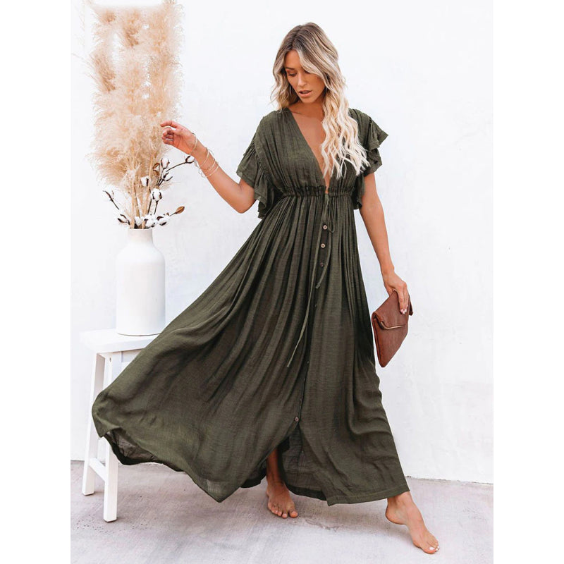 Bikini Long Cover Up Tunic Beach Dress