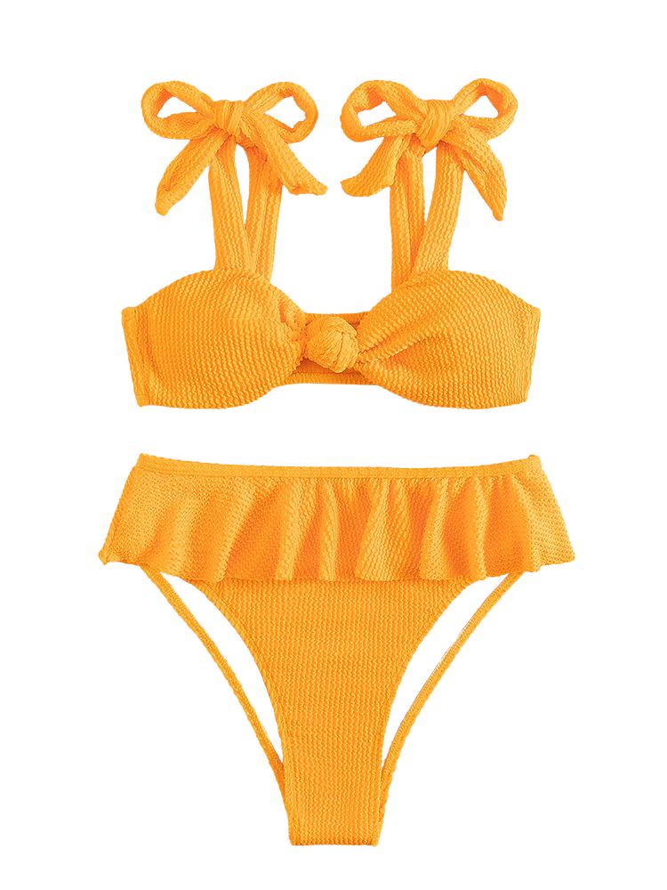 Solid Ruffle Bikini