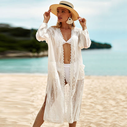 Chiffon Embroidery Bikini Cover Up