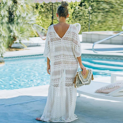 Pullover Blouse Long Cover Up Beach Dress