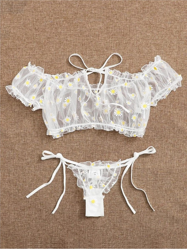 Dainty Two-Piece Daisy Lingerie