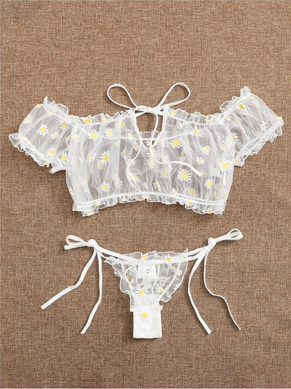 Dainty Two-Piece Daisy Lingerie