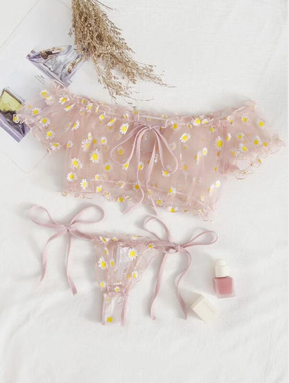 Dainty Two-Piece Daisy Lingerie