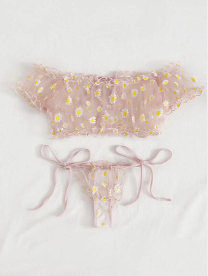 Dainty Two-Piece Daisy Lingerie