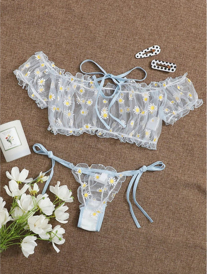 Dainty Two-Piece Daisy Lingerie