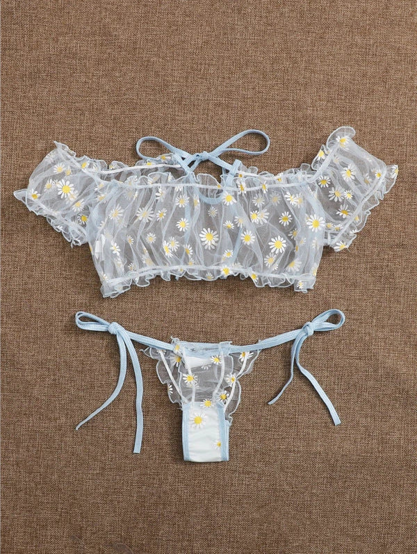 Dainty Two-Piece Daisy Lingerie