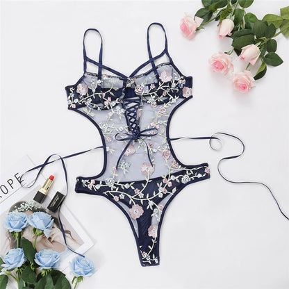 Blue Lovely Floral One Piece Underwear