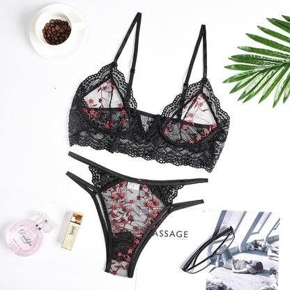 Floral Two-Piece Lace Fashion Strap Lingerie