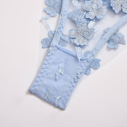 Floral Lace 2 Piece Lingerie Set | Flower See-Through Undergarment