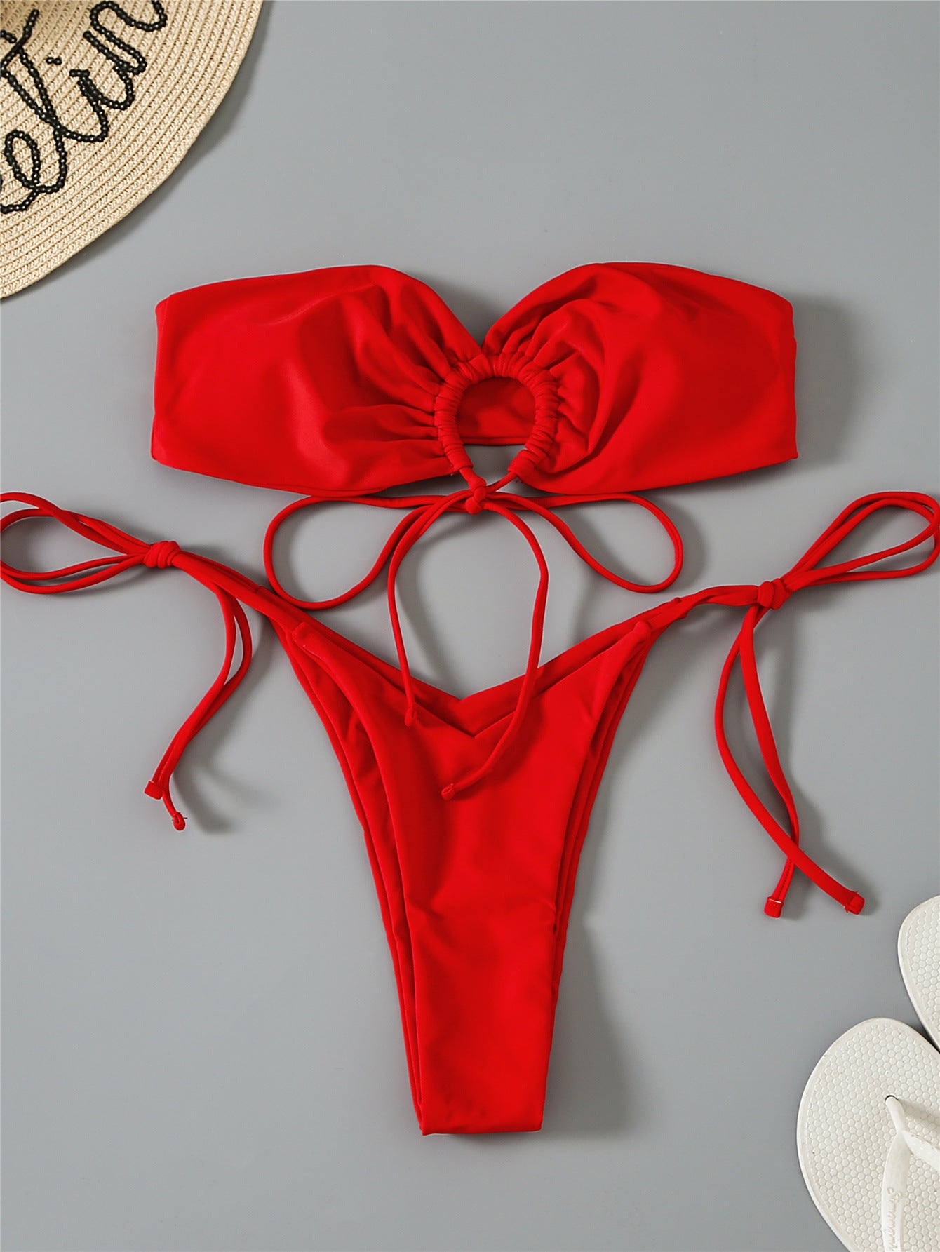 Strapless Adjustable Knotted Bikini