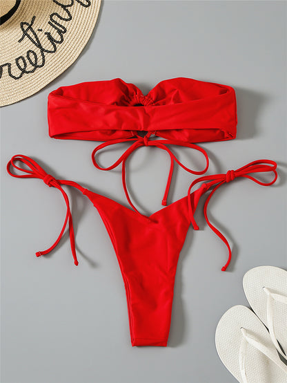 Strapless Adjustable Knotted Bikini