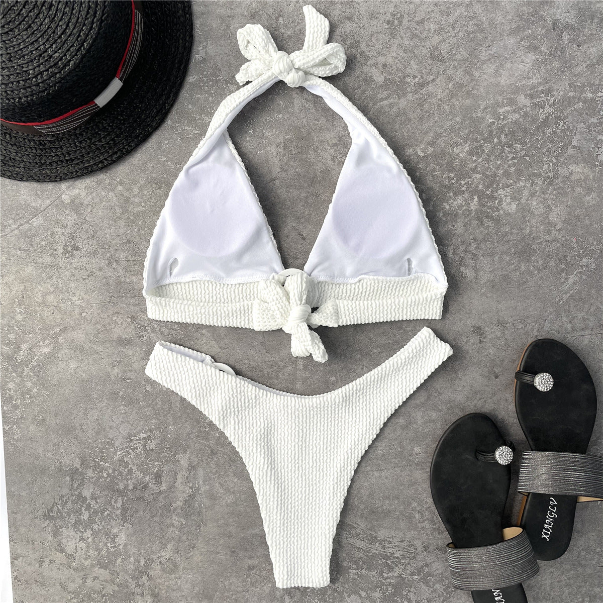 White Special Fabric Bikini