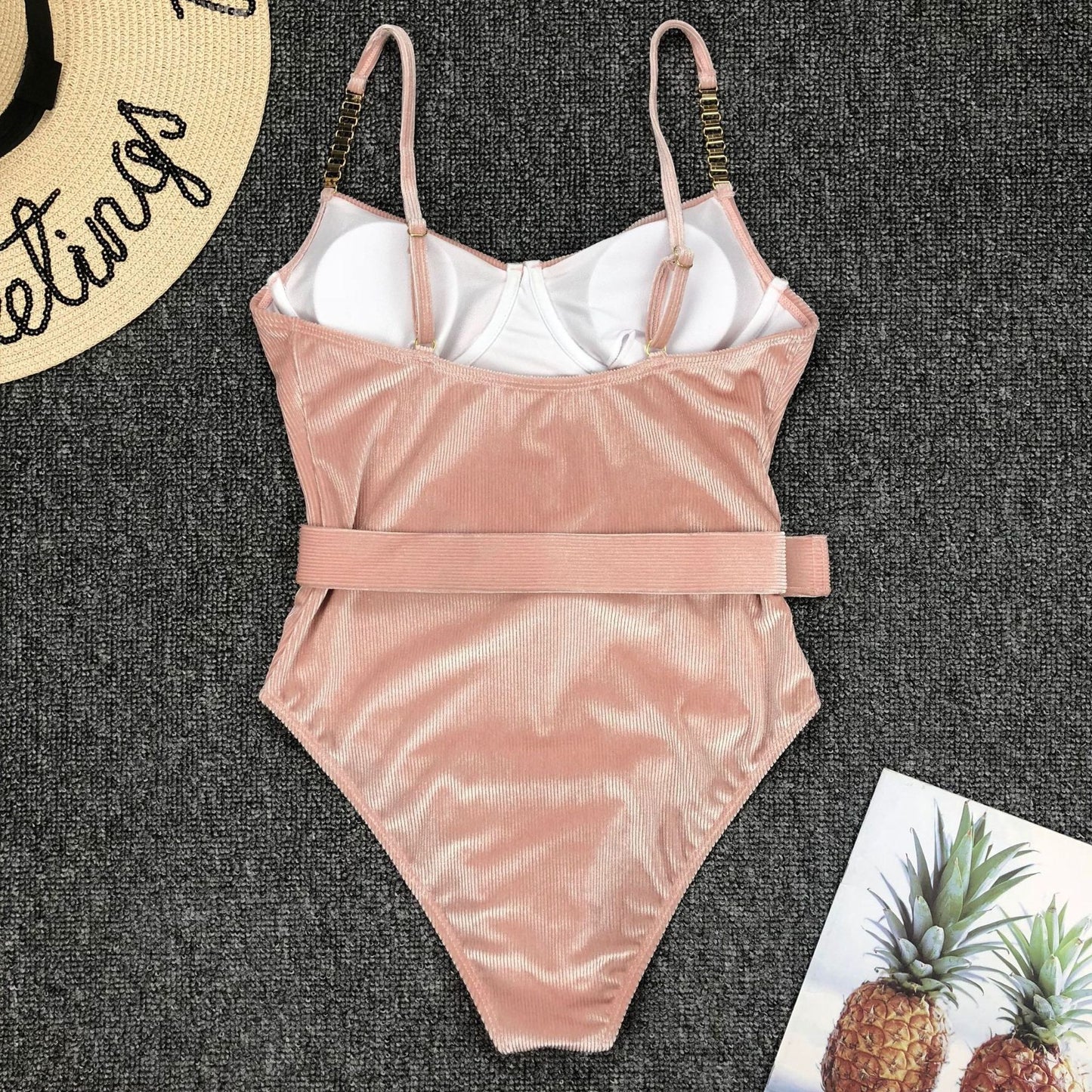 Waist Buckle Metal One-Piece Bikini