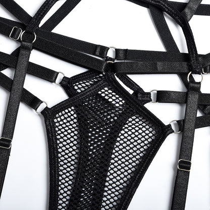 Intricate Strapped Mesh Lingerie