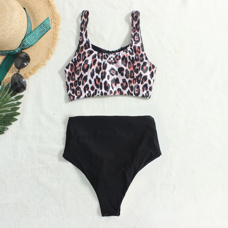 Animal Print Bralette Top Bikini