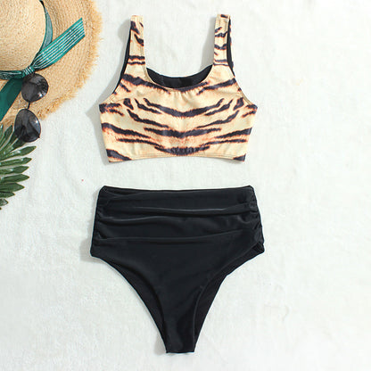 Animal Print Bralette Top Bikini