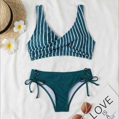 Split Cross Strap Swimsuit