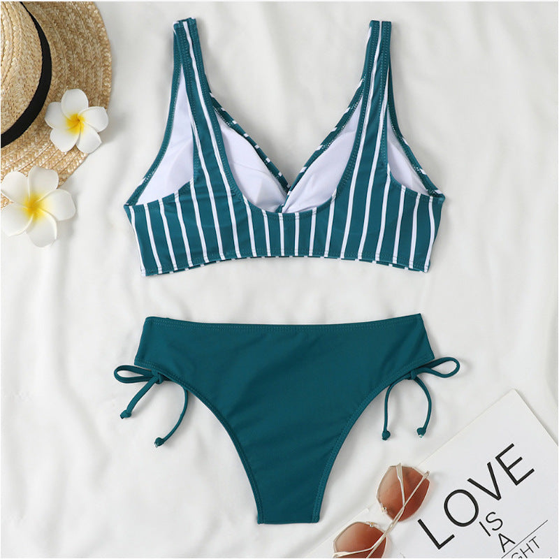 Split Cross Strap Swimsuit