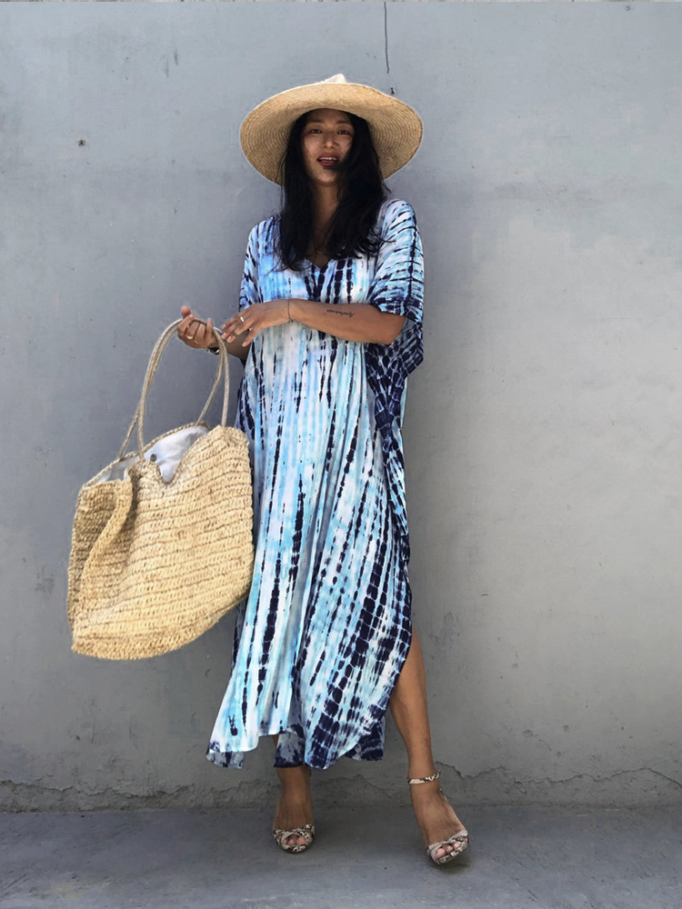 Striped Bohemian Cape Tunic For Kaftan