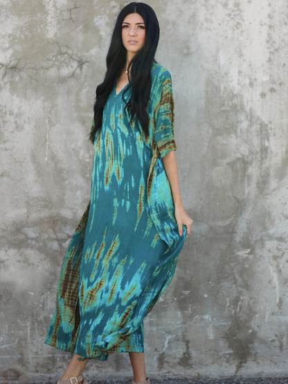 Striped Bohemian Cape Tunic For Kaftan