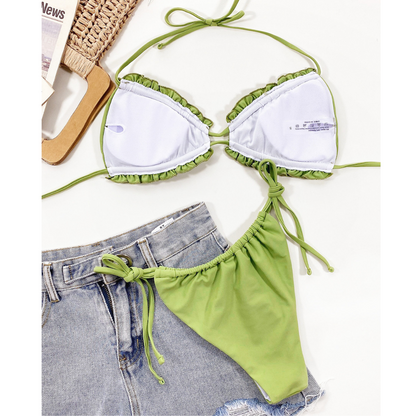 Solid Color Low-Waisted Bikini