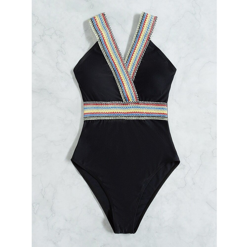 Stylish Patchwork One Piece Bodysuit