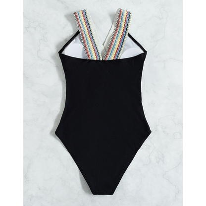 Stylish Patchwork One Piece Bodysuit