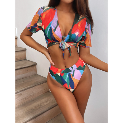 The three-piece Chiffon beach bikini suit