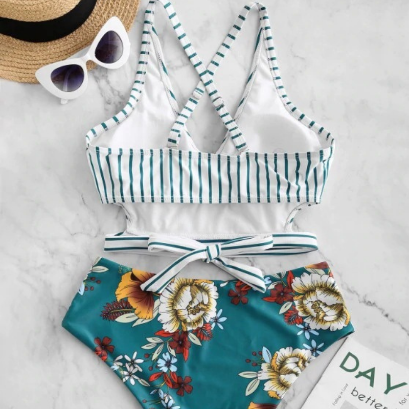 Cross Strap Back Top Bikini