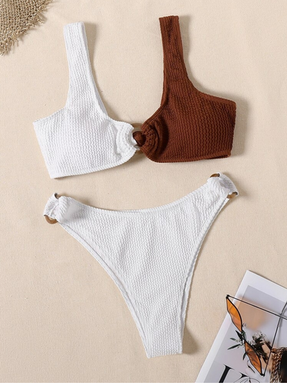 Wrinkled Two Pieces Bikini Set