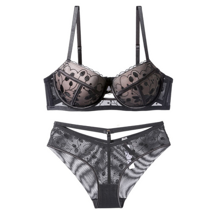 Lace Lingerie Push Up Brassiere And Underwear Set