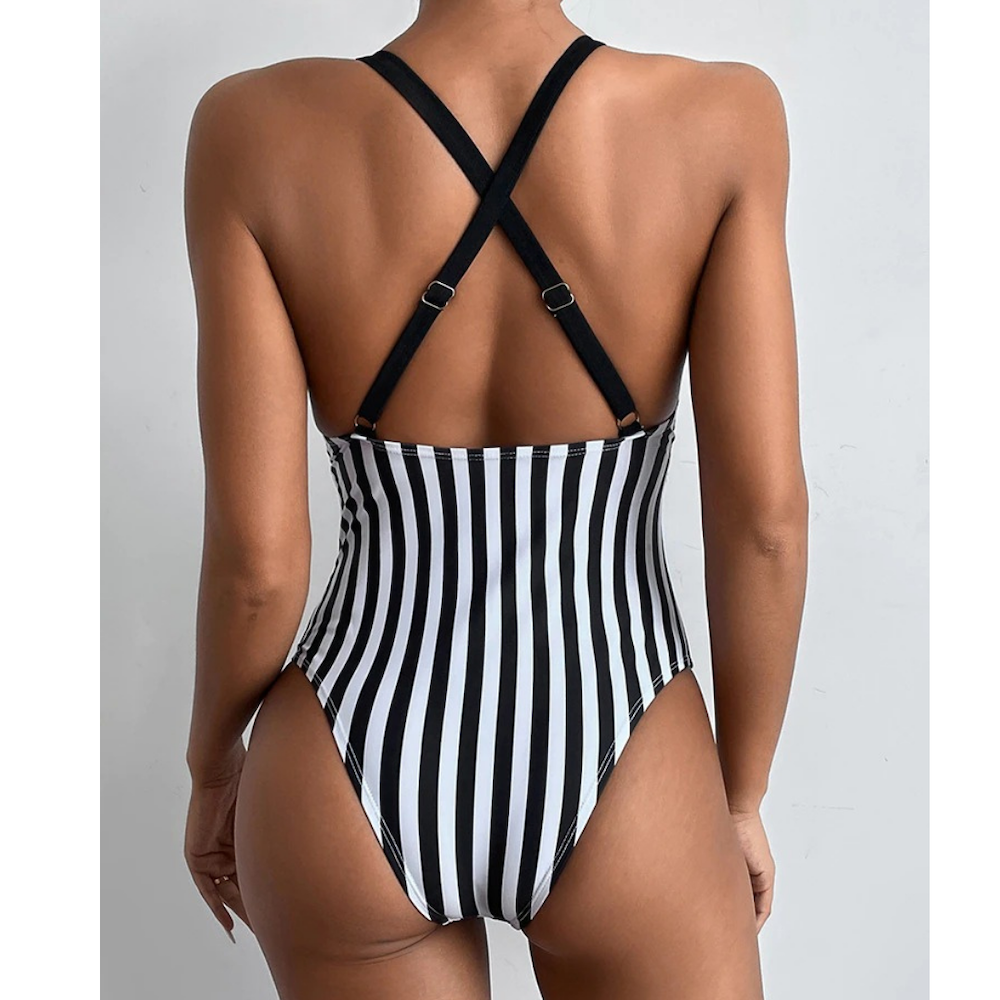 Striped Print Swimsuit